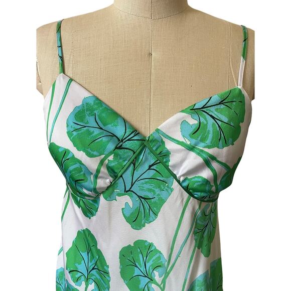 Diane von Furstenberg DVF Target Slip Dress in Geranium Leaf Satin Size Small - Picture 2 of 8